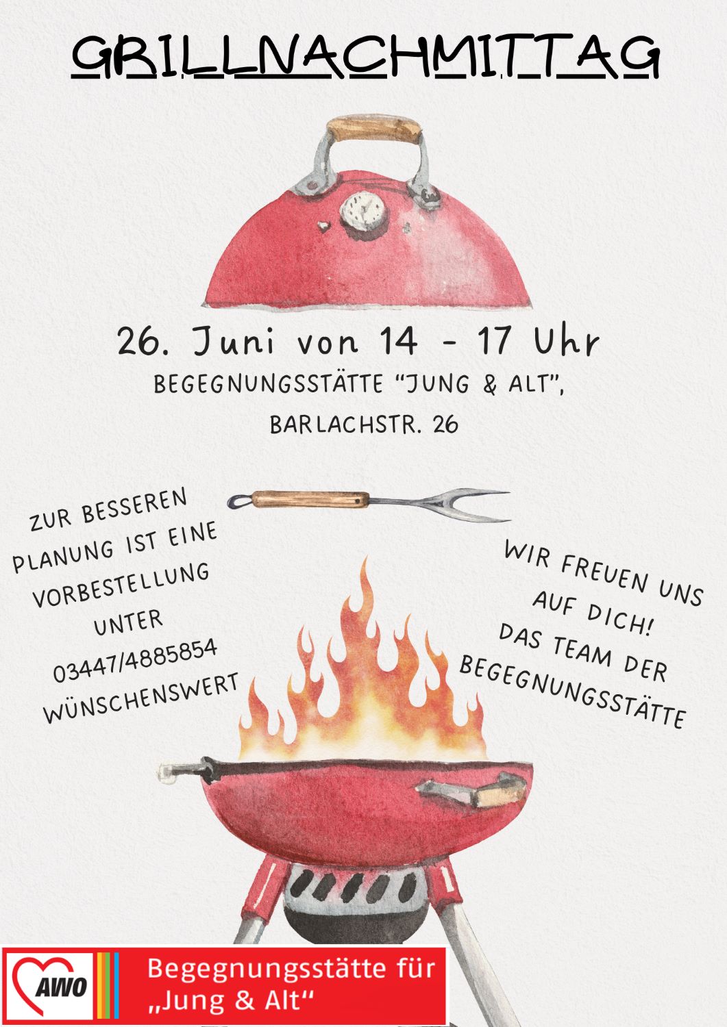 Flyer Grillnachmittag am 26. Juni